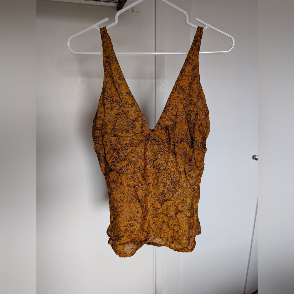 Women's Mustard Patterned Top